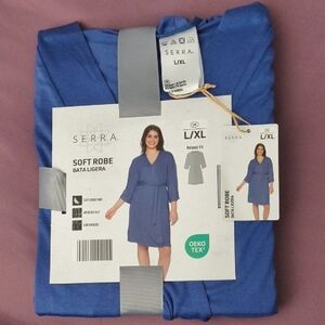 Serra Women's Relaxed Fit Blue Robe